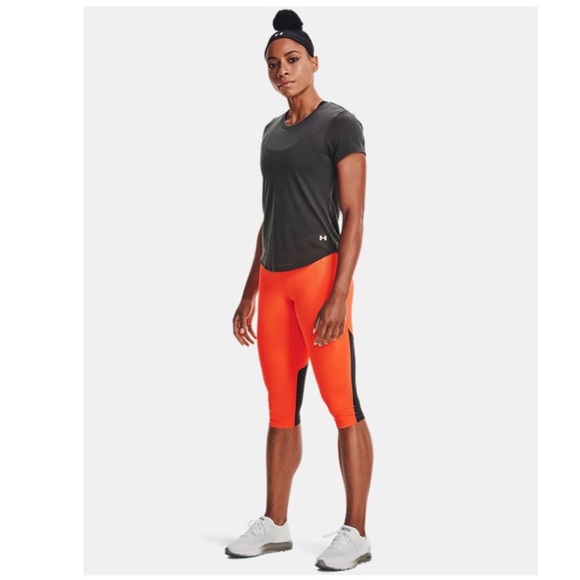NWT Women's Under Armour Fly Fast Capri Orange Medium - Picture 1 of 11